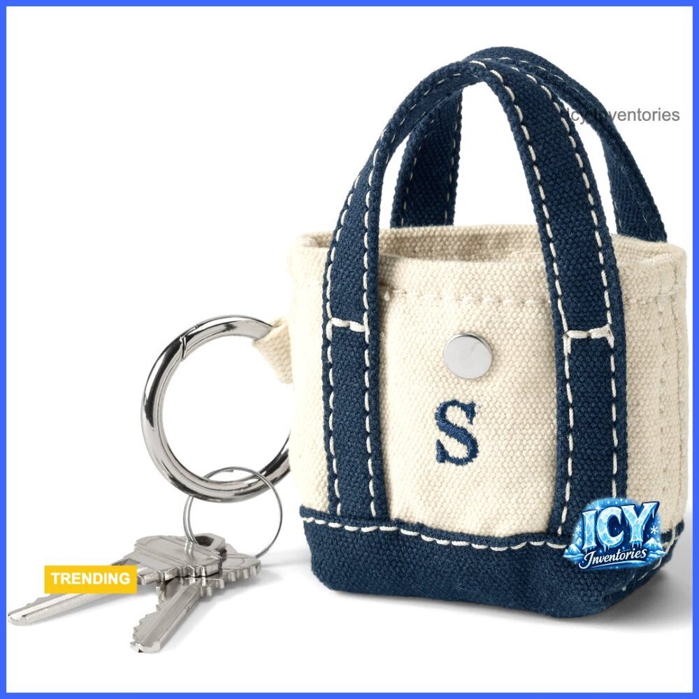 Canvas Tote with Snap Closure, Pre-Monogrammed Initial